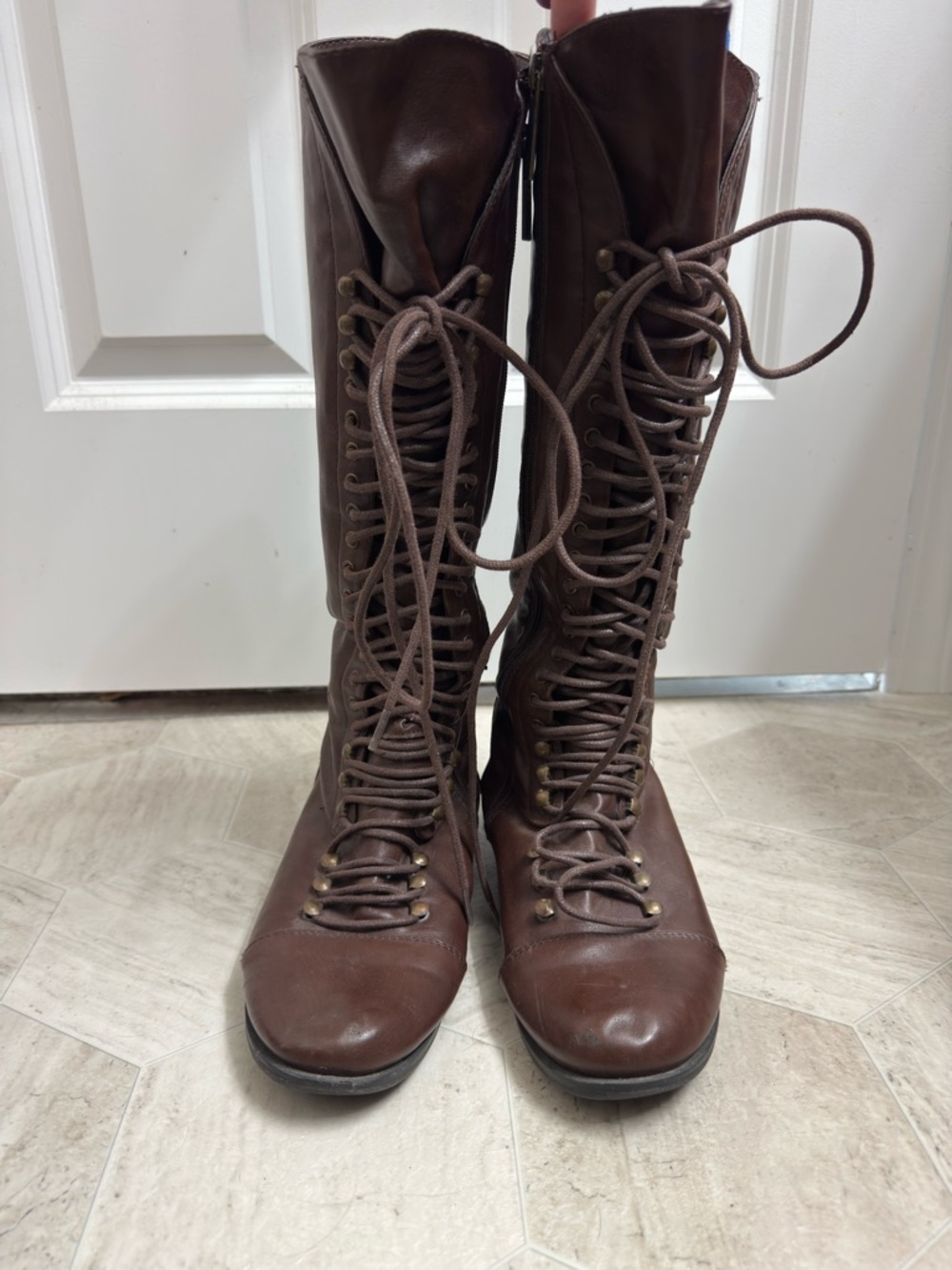 Women's Refresh Tall Lace-Up Brown Boots